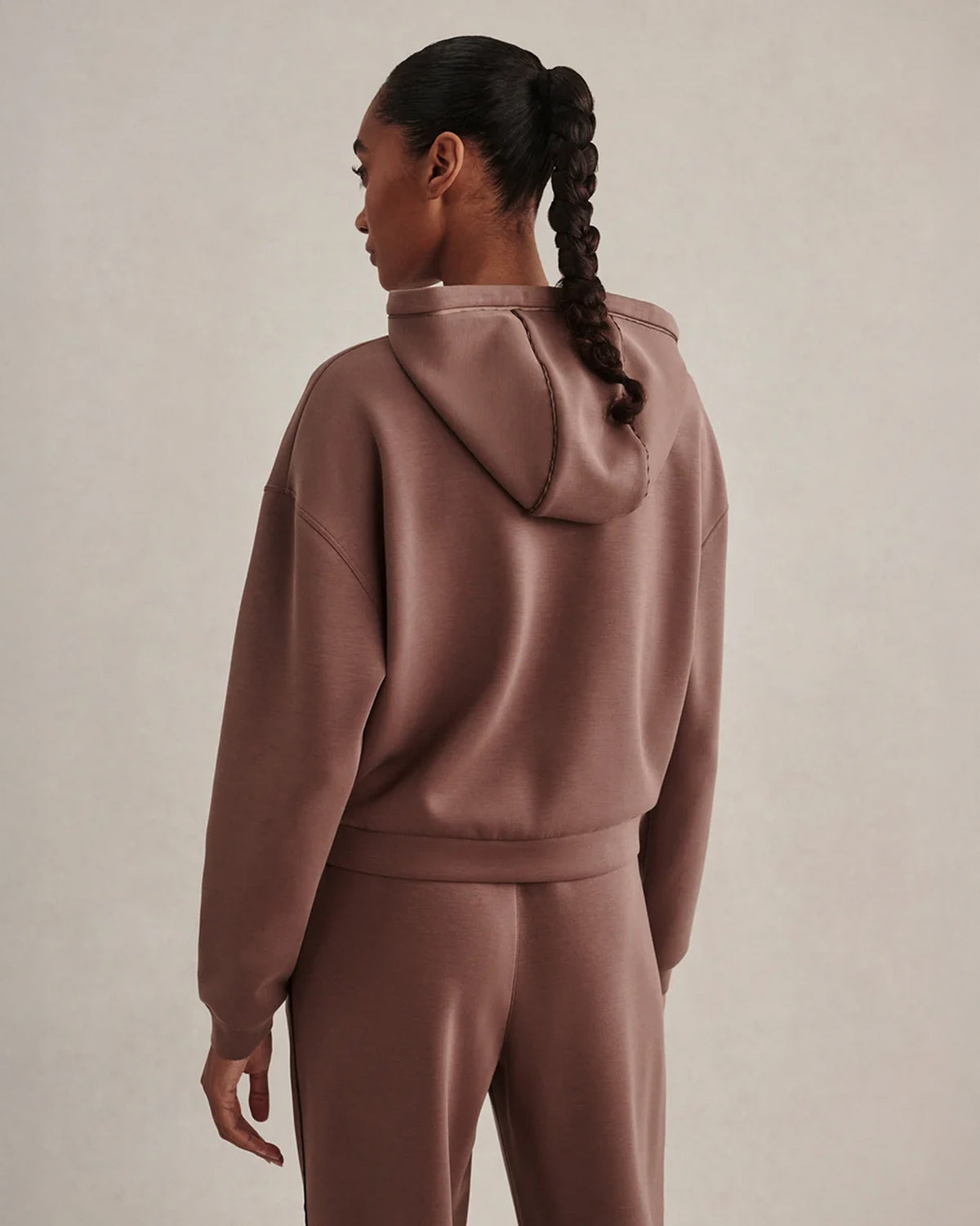 Jorgie Zip Through Hoodie - Coffee Quartz