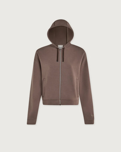 Jorgie Zip Through Hoodie - Coffee Quartz