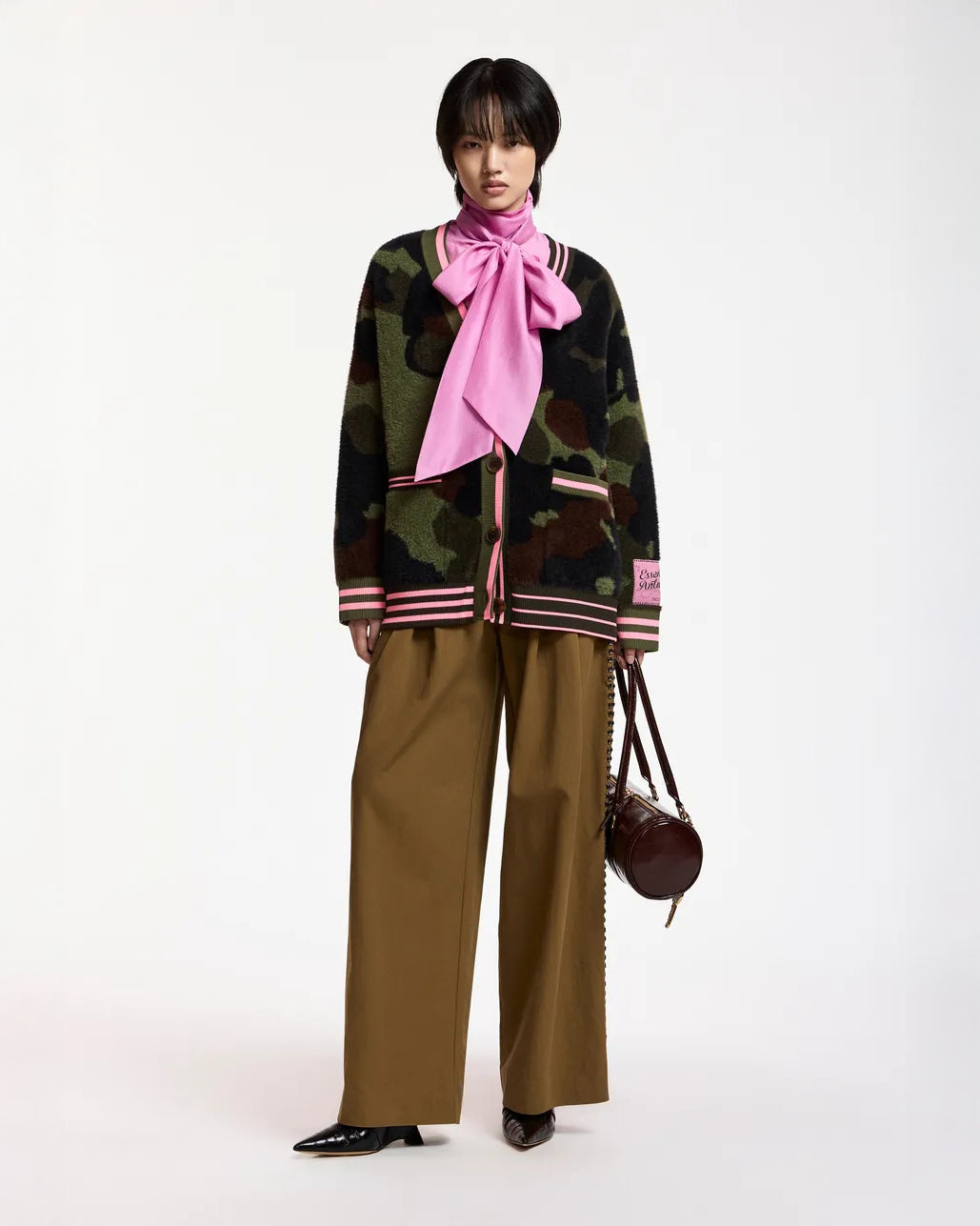 Kamoo Camouflage Knit Cardigan - Dusty Green