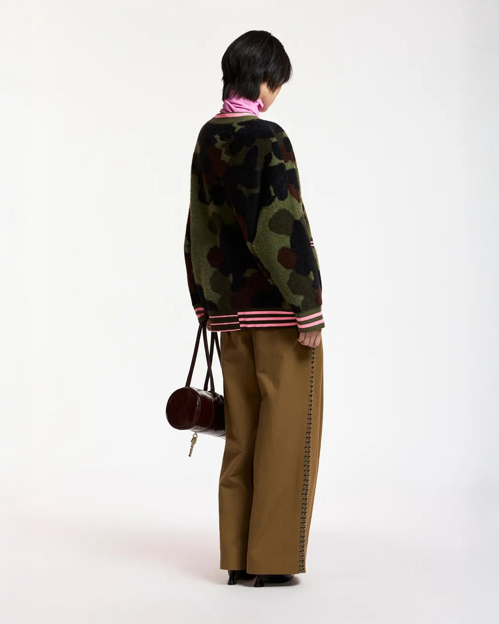 Kamoo Camouflage Knit Cardigan - Dusty Green