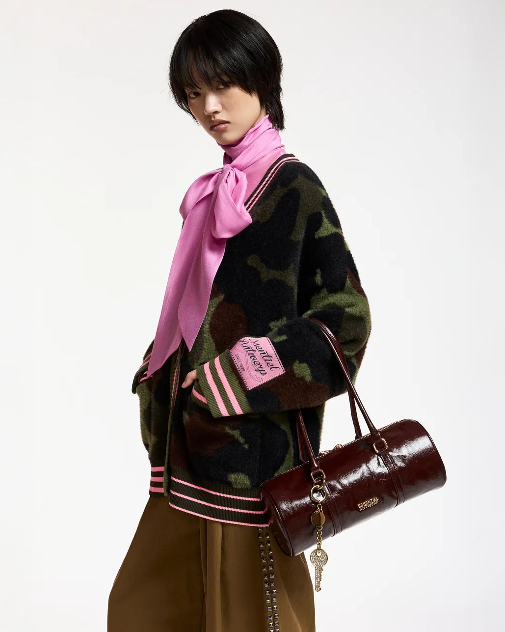 Kamoo Camouflage Knit Cardigan - Dusty Green
