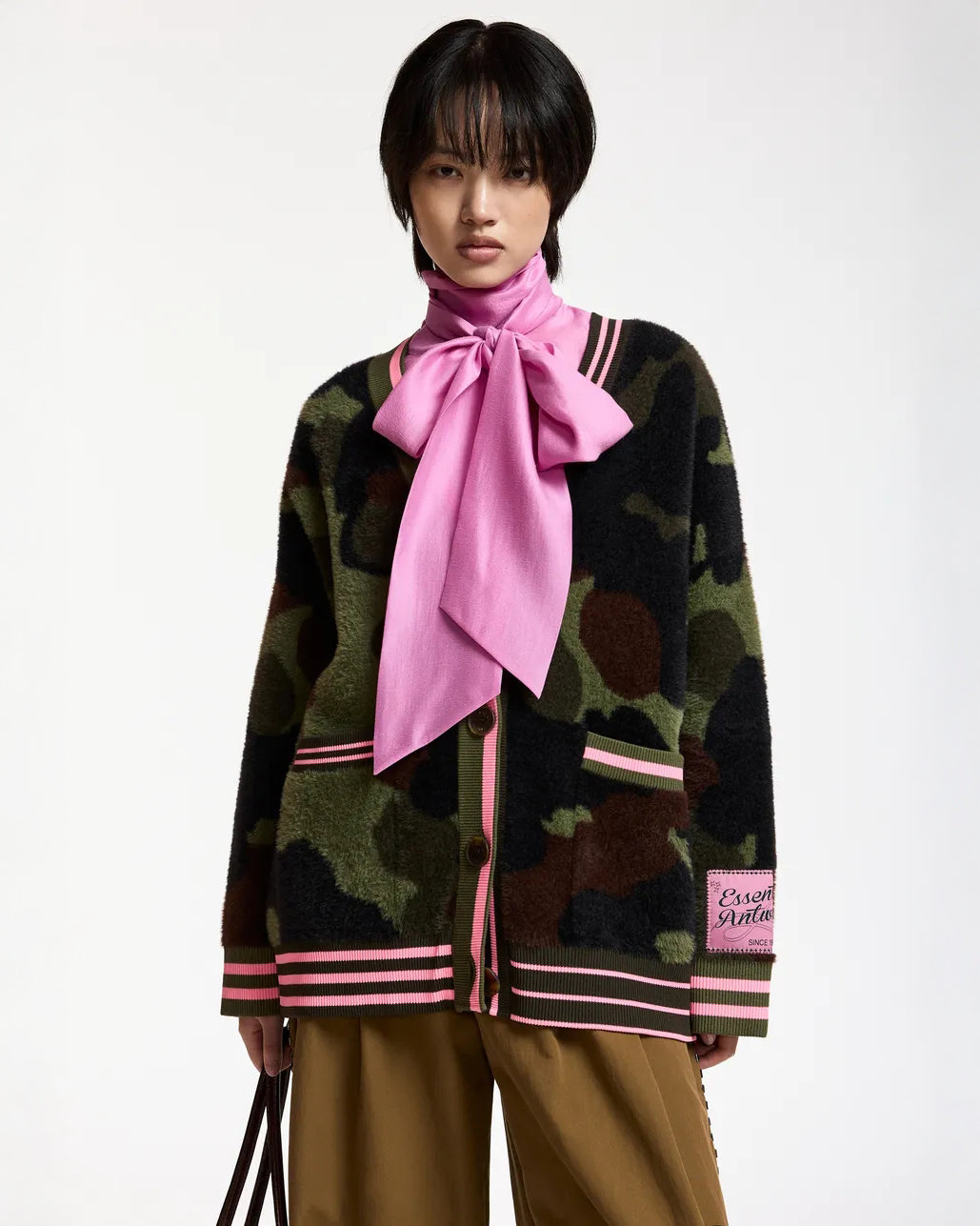 Kamoo Camouflage Knit Cardigan - Dusty Green