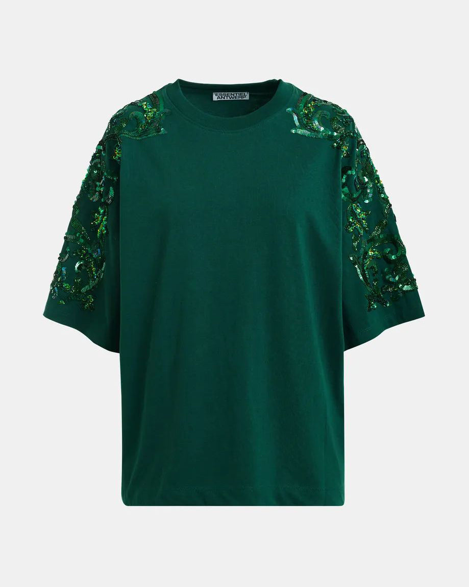 Kangoo Embroidered T-Shirt - Bottle Green