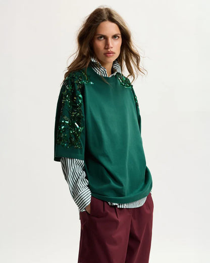 Kangoo Embroidered T-Shirt - Bottle Green