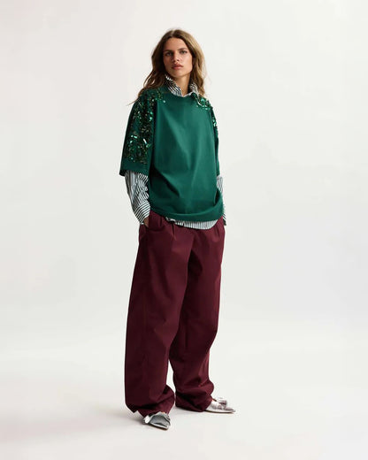 Kangoo Embroidered T-Shirt - Bottle Green