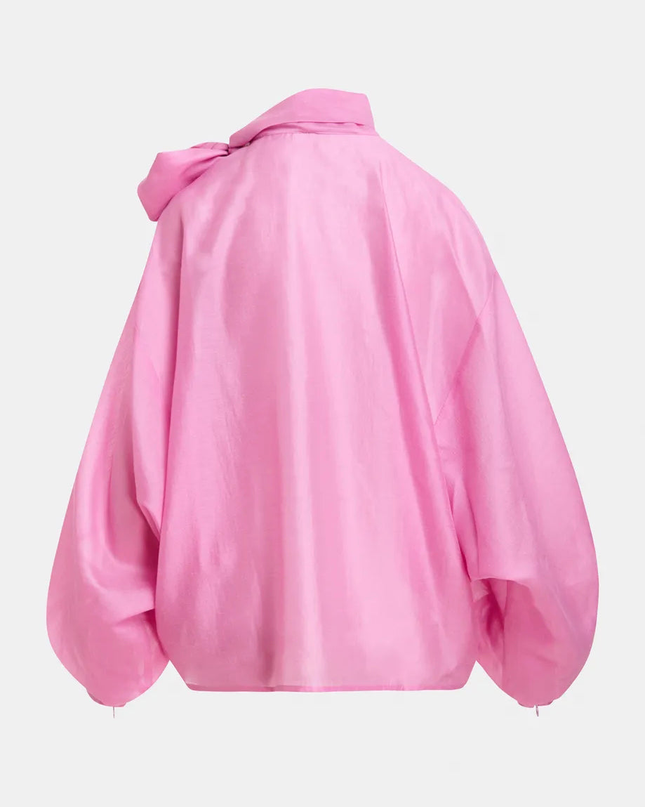 Karismatic Pussy Bow Tie Top - Millenial Pink