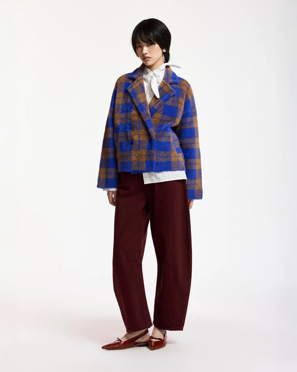 Karreau Check Cardigan - Indigo Ink