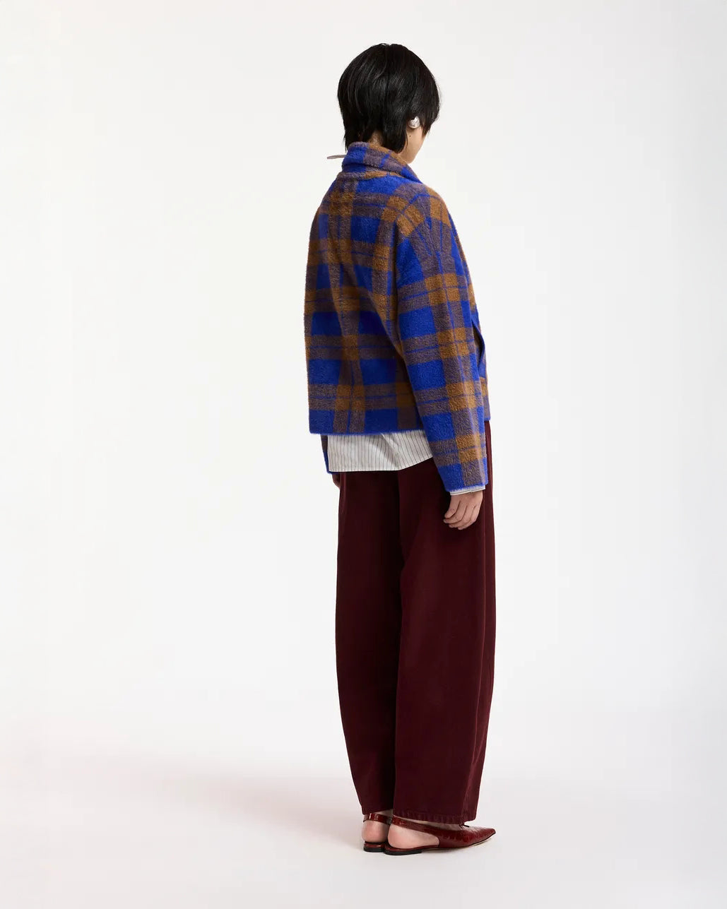 Karreau Check Cardigan - Indigo Ink