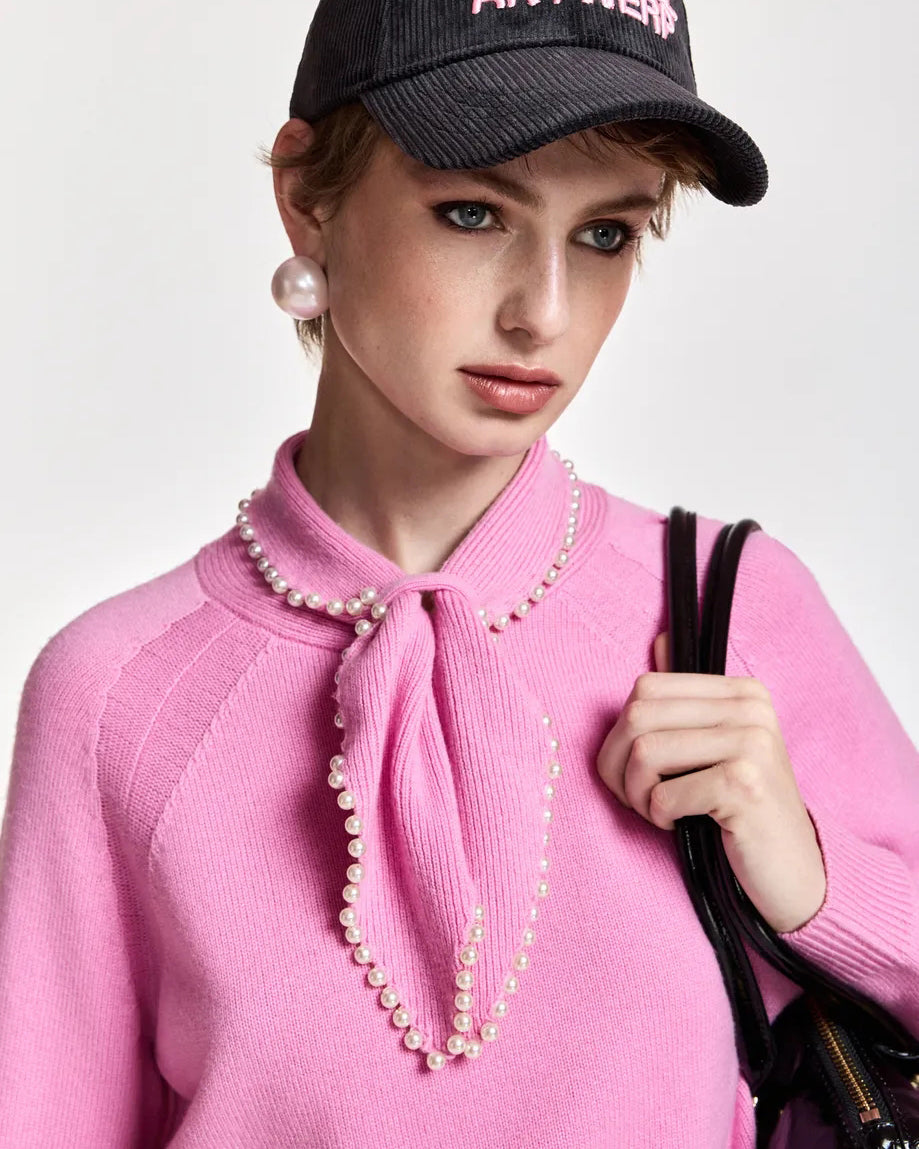 Kasa Pullover With Beads - Millenial Pink