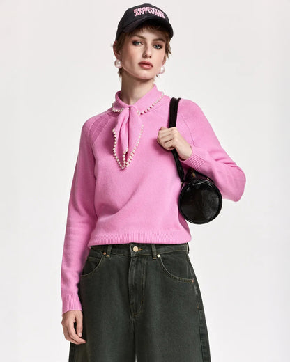 Kasa Pullover With Beads - Millenial Pink