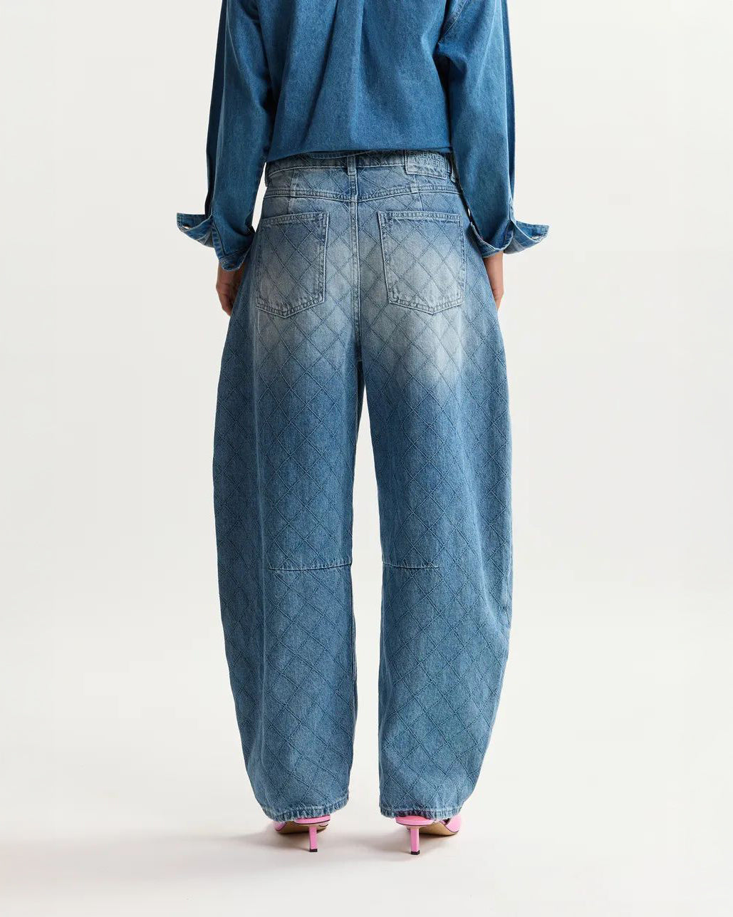 Katsu Barrel Leg Jeans - Aquamarine