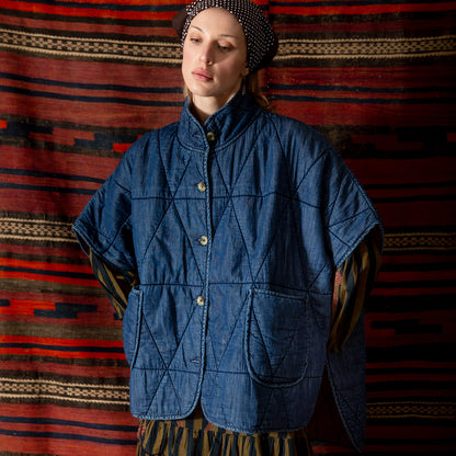 Kiki Quilted Cape - Denim