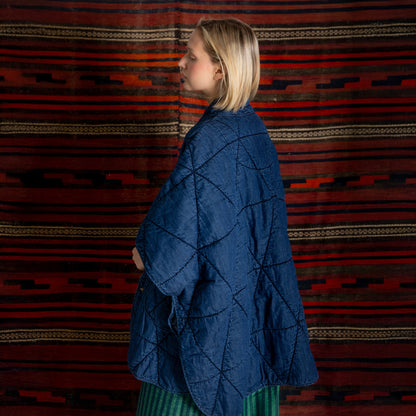 Kiki Quilted Cape - Denim