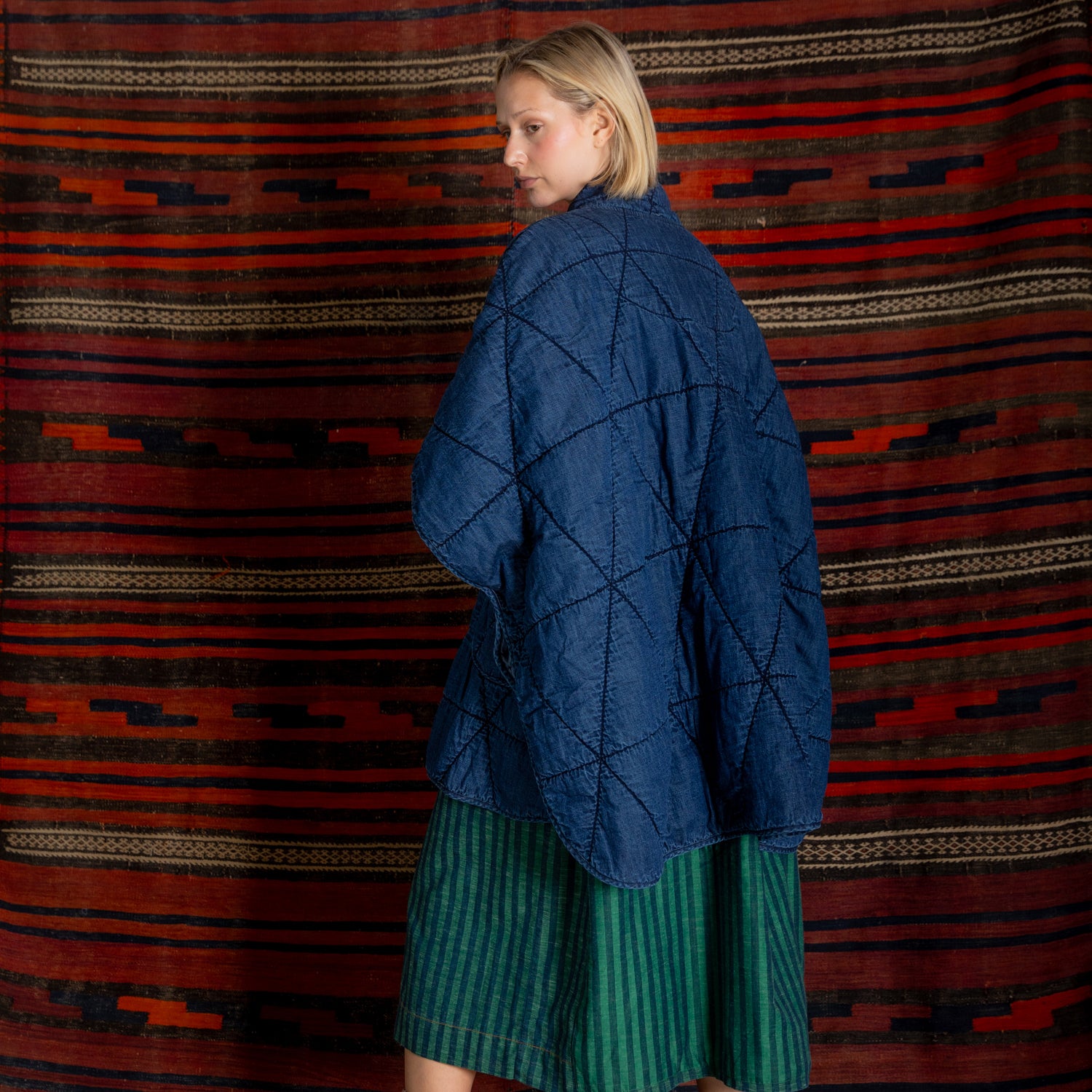 Kiki Quilted Cape - Denim