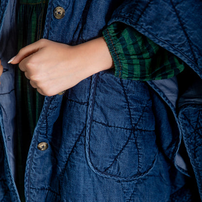 Kiki Quilted Cape - Denim