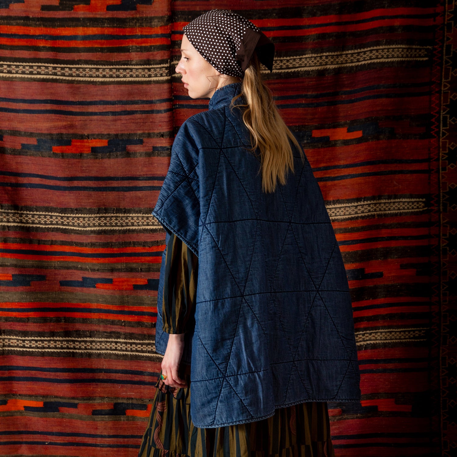 Kiki Quilted Cape - Denim