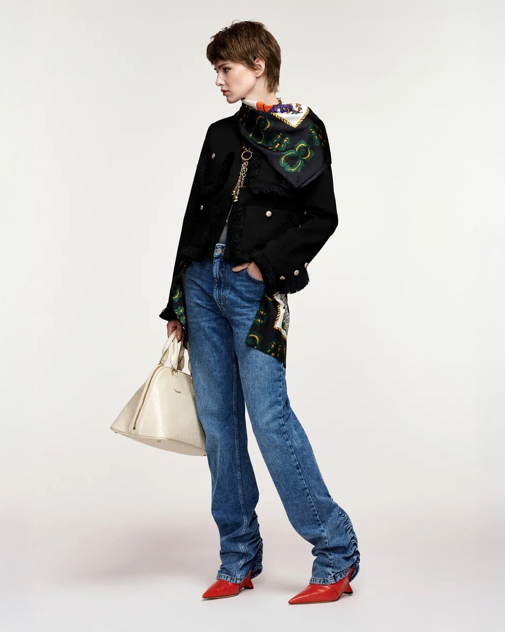 Kinetic Fringed Jacket - Black