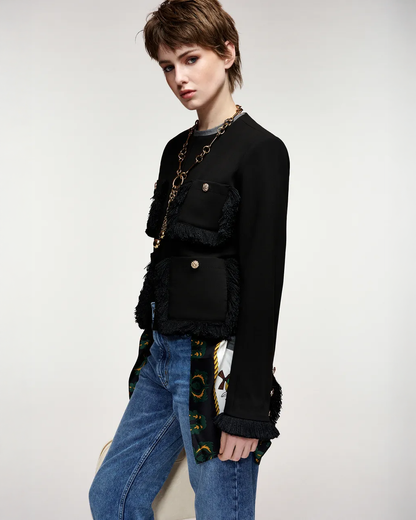 Kinetic Fringed Jacket - Black