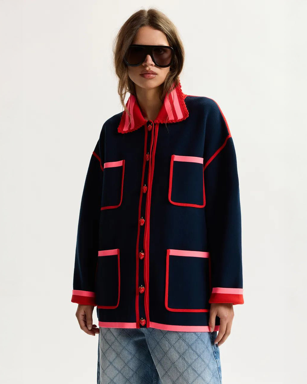 Kokorico Knitted Cardigan - Navy