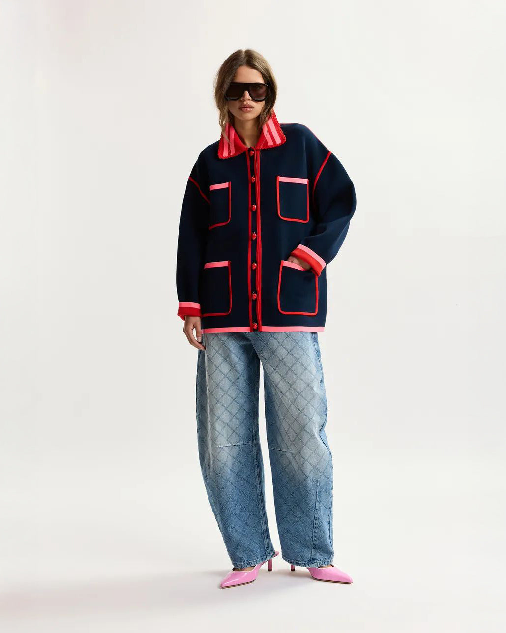 Kokorico Knitted Cardigan - Navy