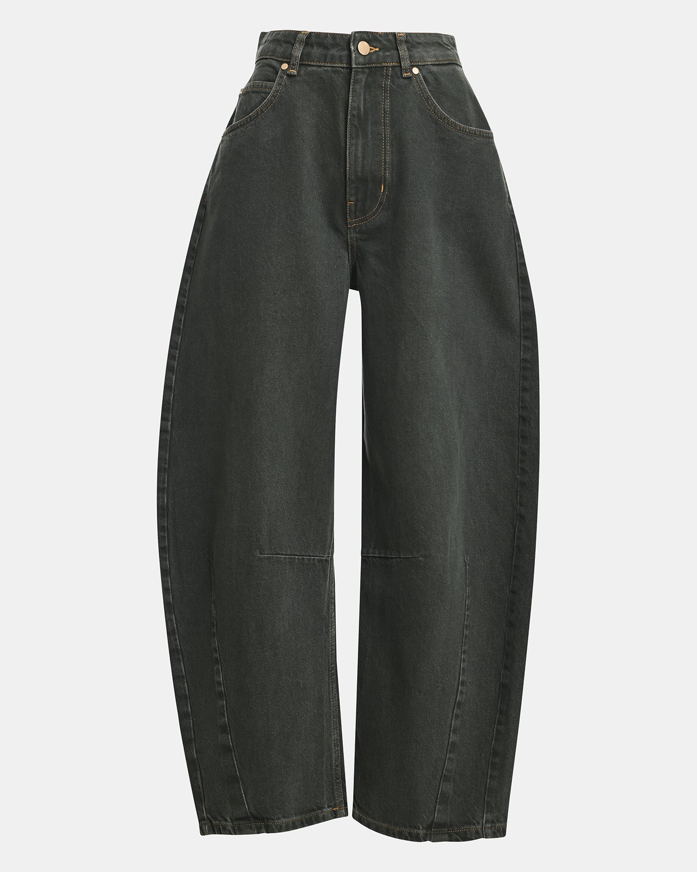 Kokos Colour Denim Barrel Leg - Dusty Green