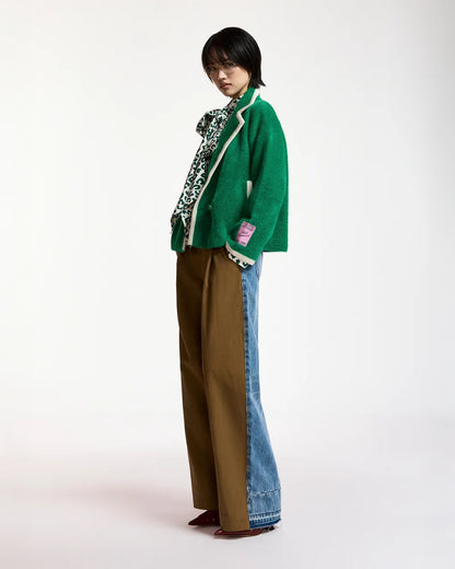 Kugar Contrast Cardigan - Kiwi Queen