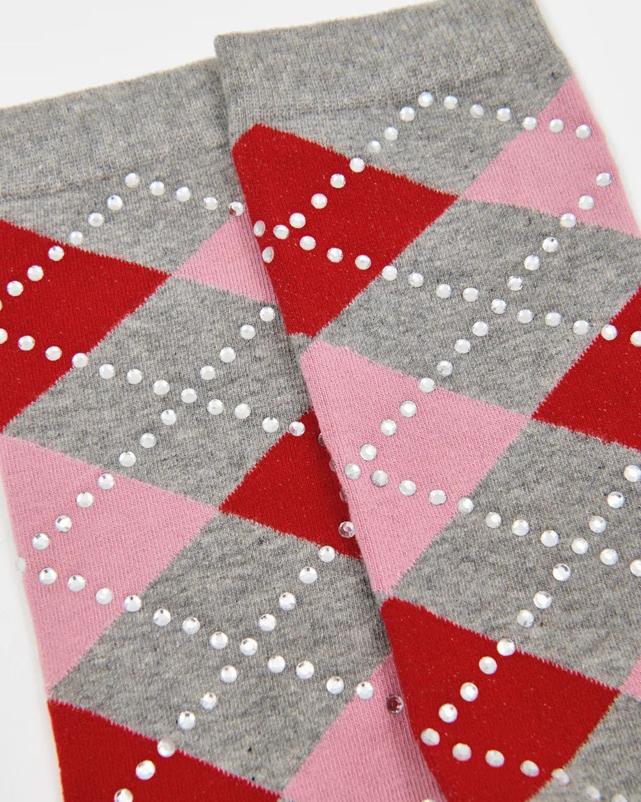 Kurlington Checked Socks - Grey Gatsby