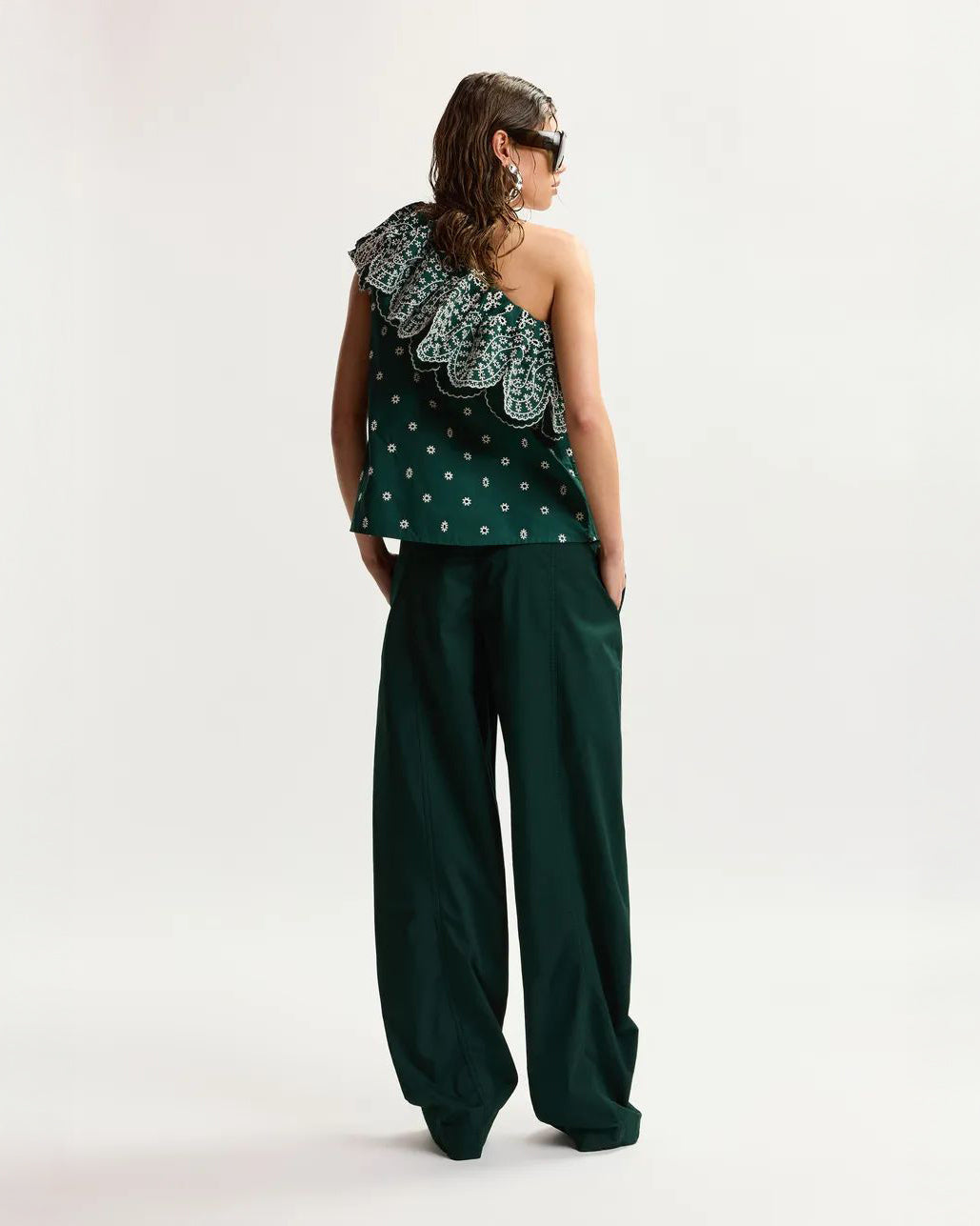 Kurry Barrel Leg Trousers - Bottle Green