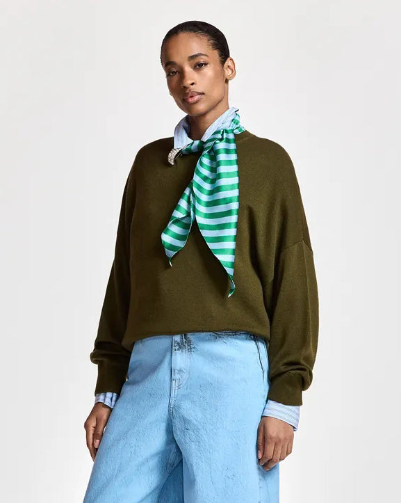 Kurtis Pullover With Scarf - Khaki Mission