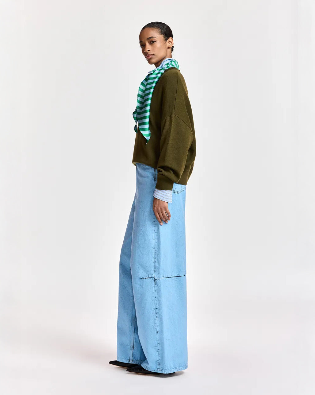 Kurtis Pullover With Scarf - Khaki Mission