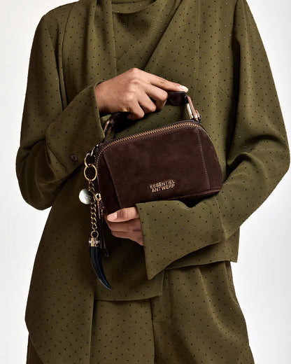 Kyla Suede Leather Bobbi Bag - Cigar Lounge