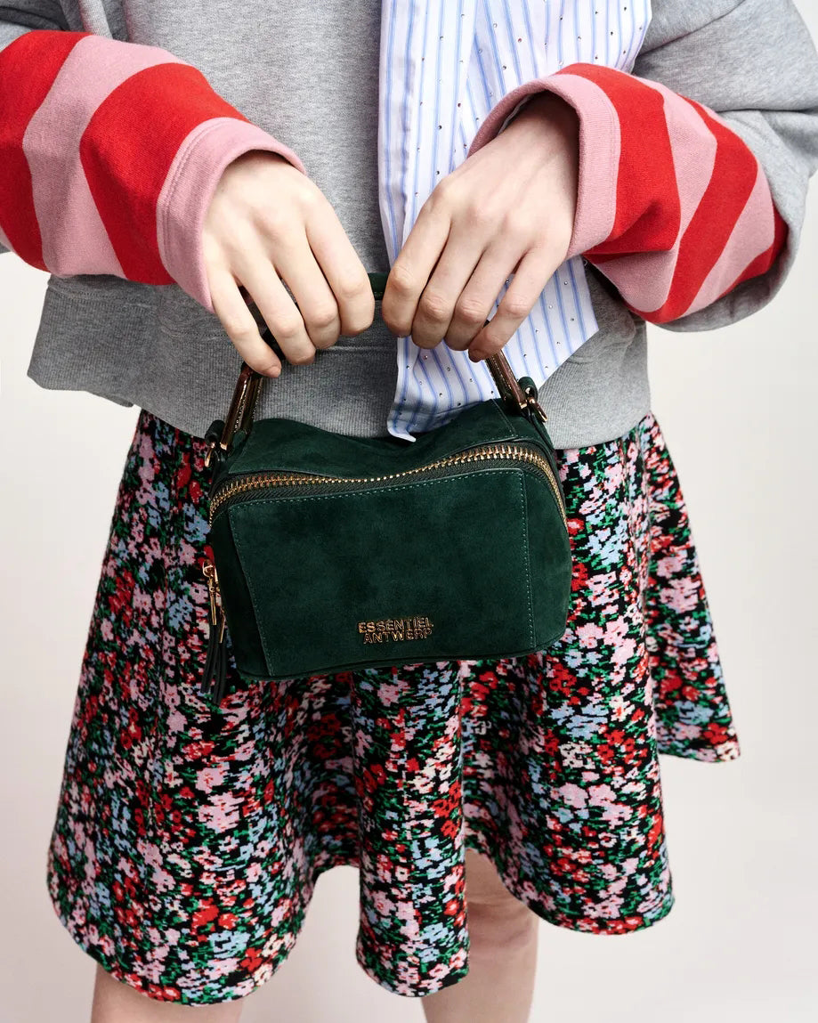 Kyla Suede Leather Bobbi Bag - Forest Whisper