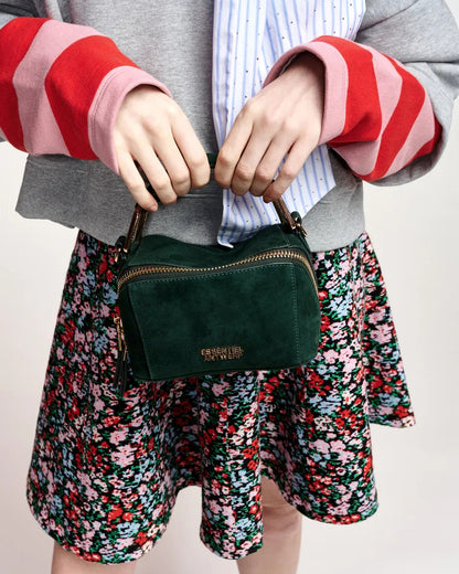 Kyla Suede Leather Bobbi Bag - Forest Whisper