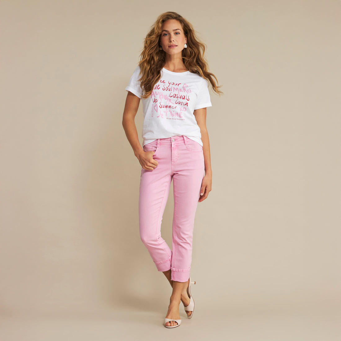 Kate Coloured Denim Jeans - Soft Pink