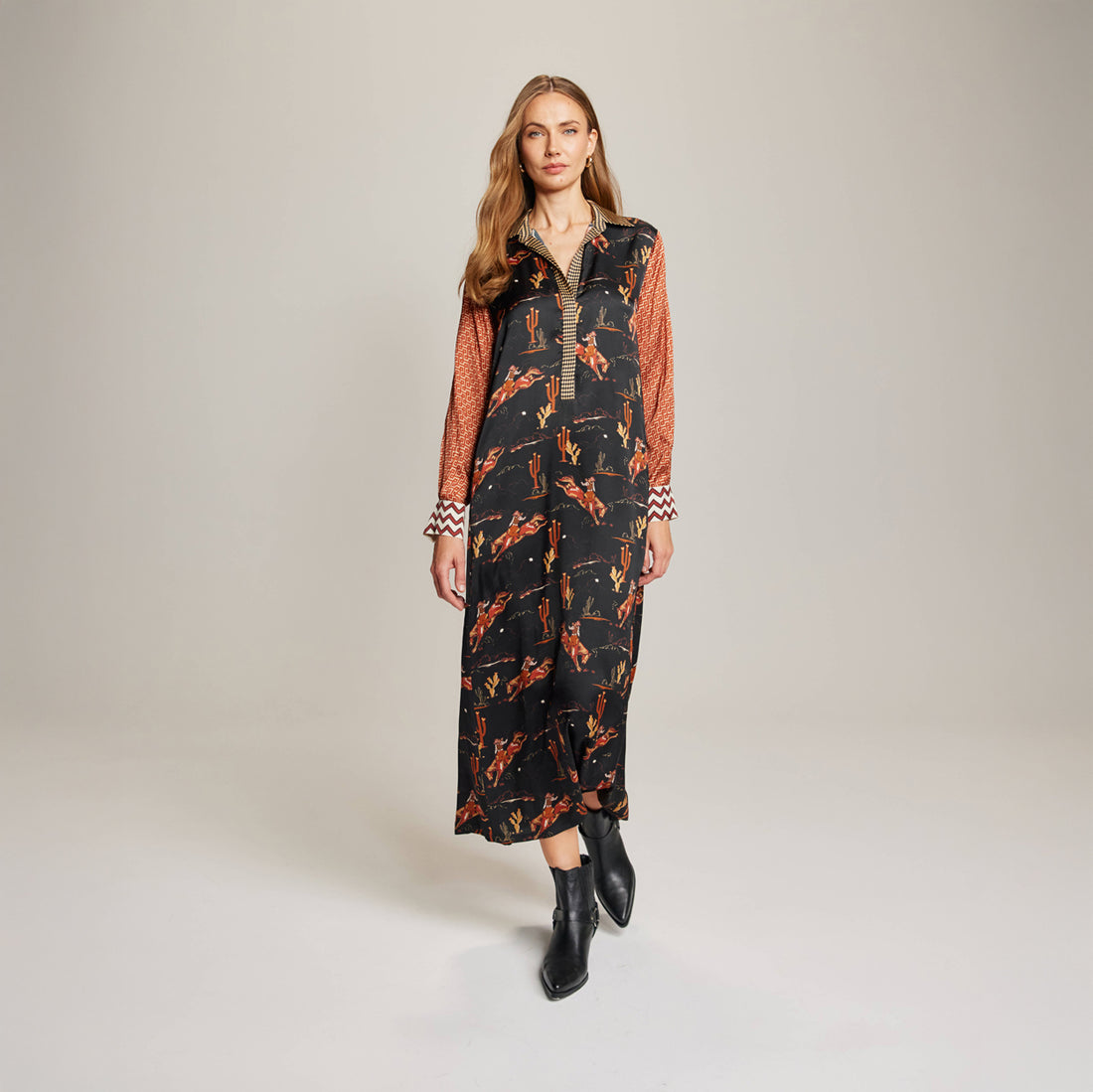 Kennedy Placket Maxi Dress - Rodeo