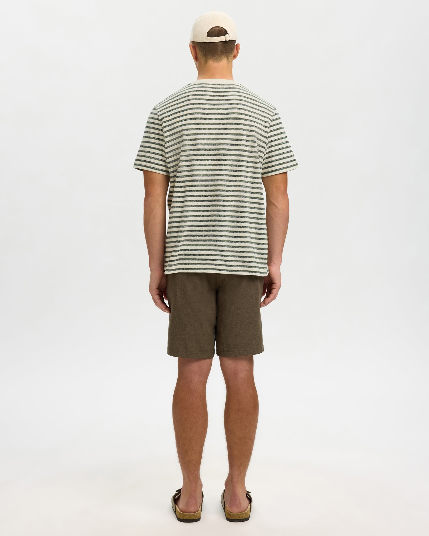 Kevin Stripe Short Sleeve O-Neck Tee - Egret