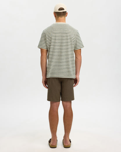 Kevin Stripe Short Sleeve O-Neck Tee - Egret