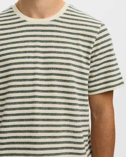 Kevin Stripe Short Sleeve O-Neck Tee - Egret