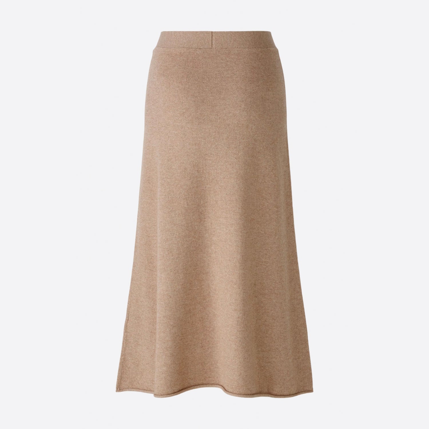 Knitted Long Skirt - Beige Melange