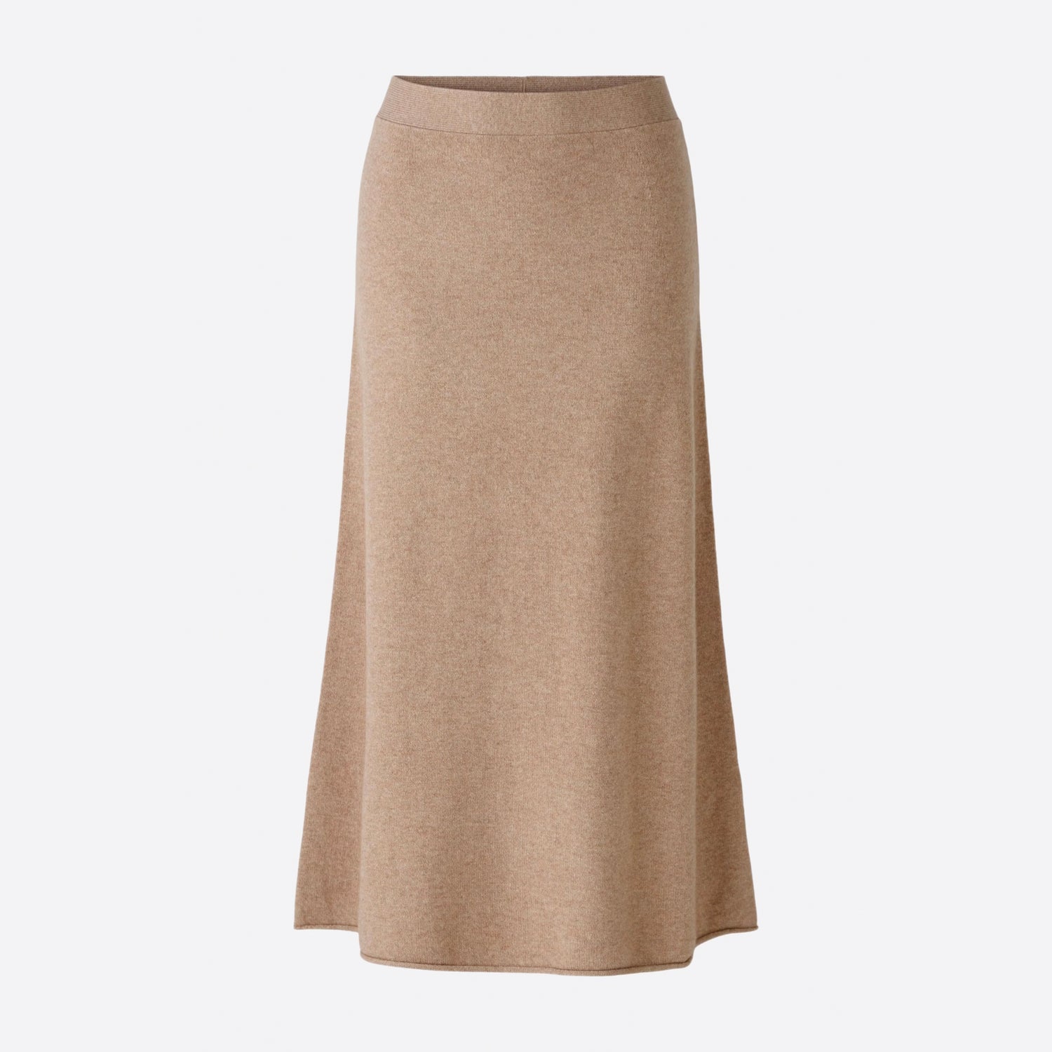 Knitted Long Skirt - Beige Melange