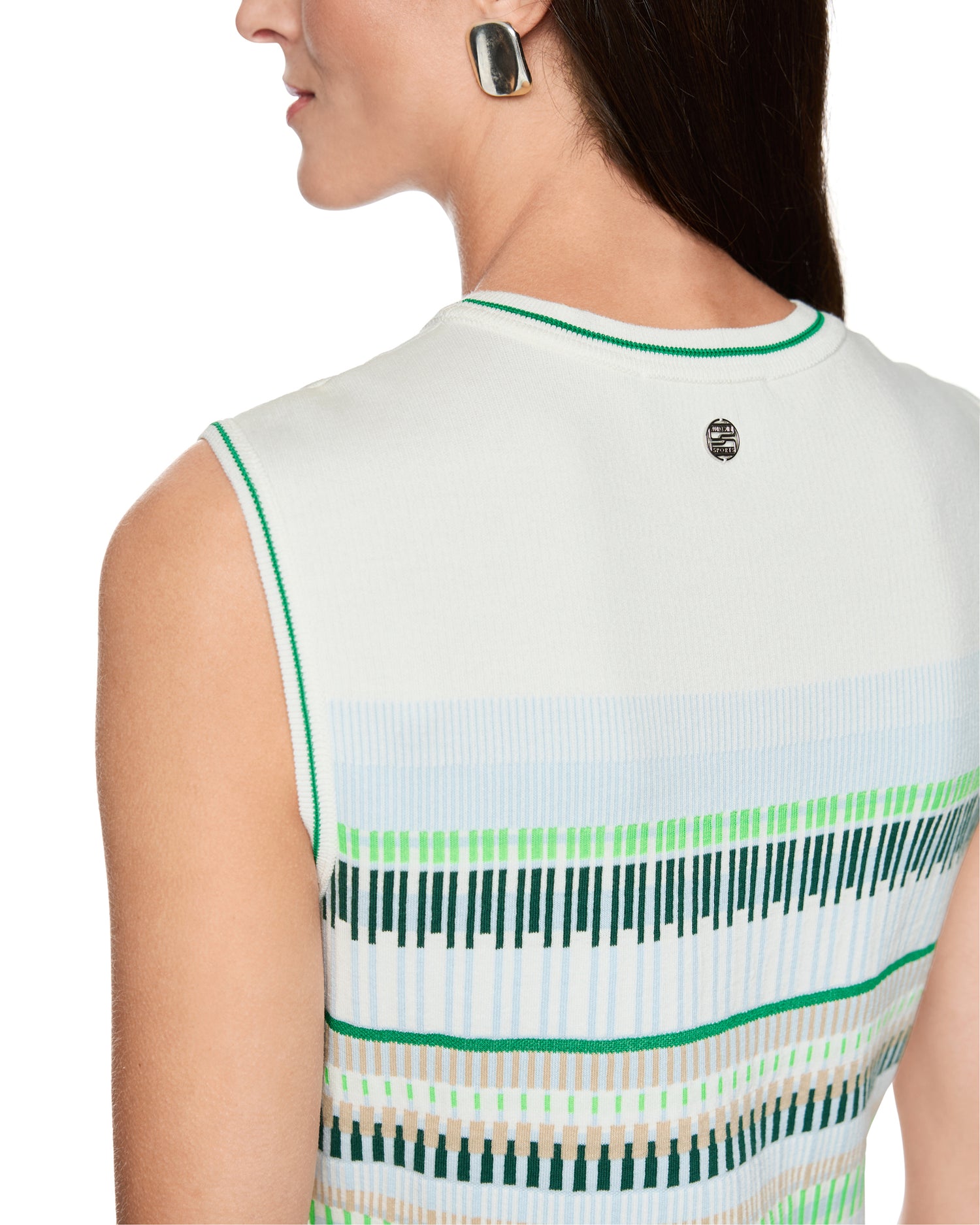 Knitted Sleeveless Dress - Green Multi