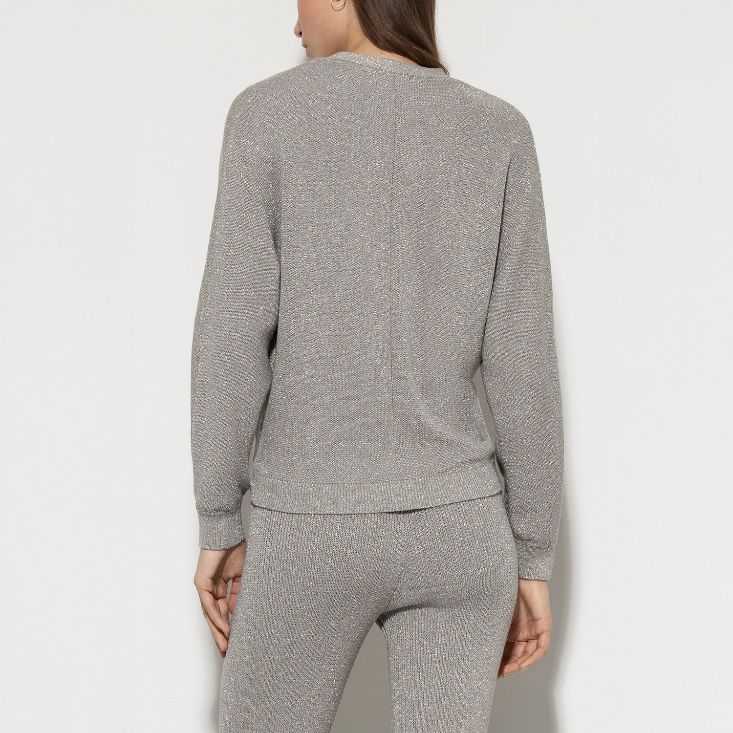 Knitted Zip Cardigan - Heather Grey