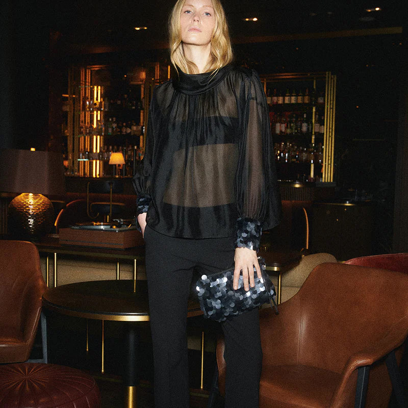 Sequin Evening Bag - Black