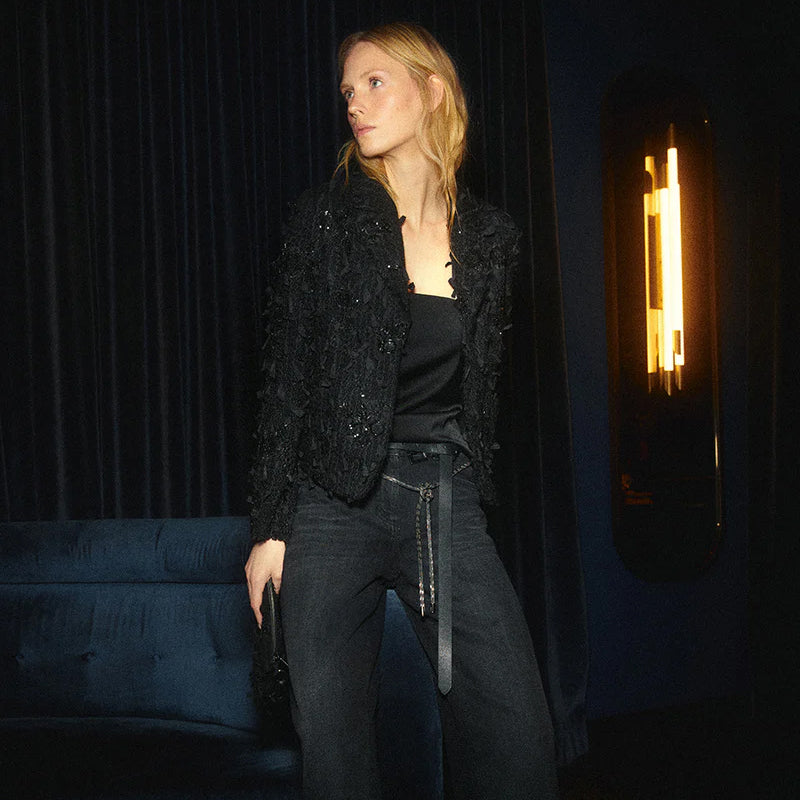 Eyelash Sequin Tweed Jacket - Luxury Tweed