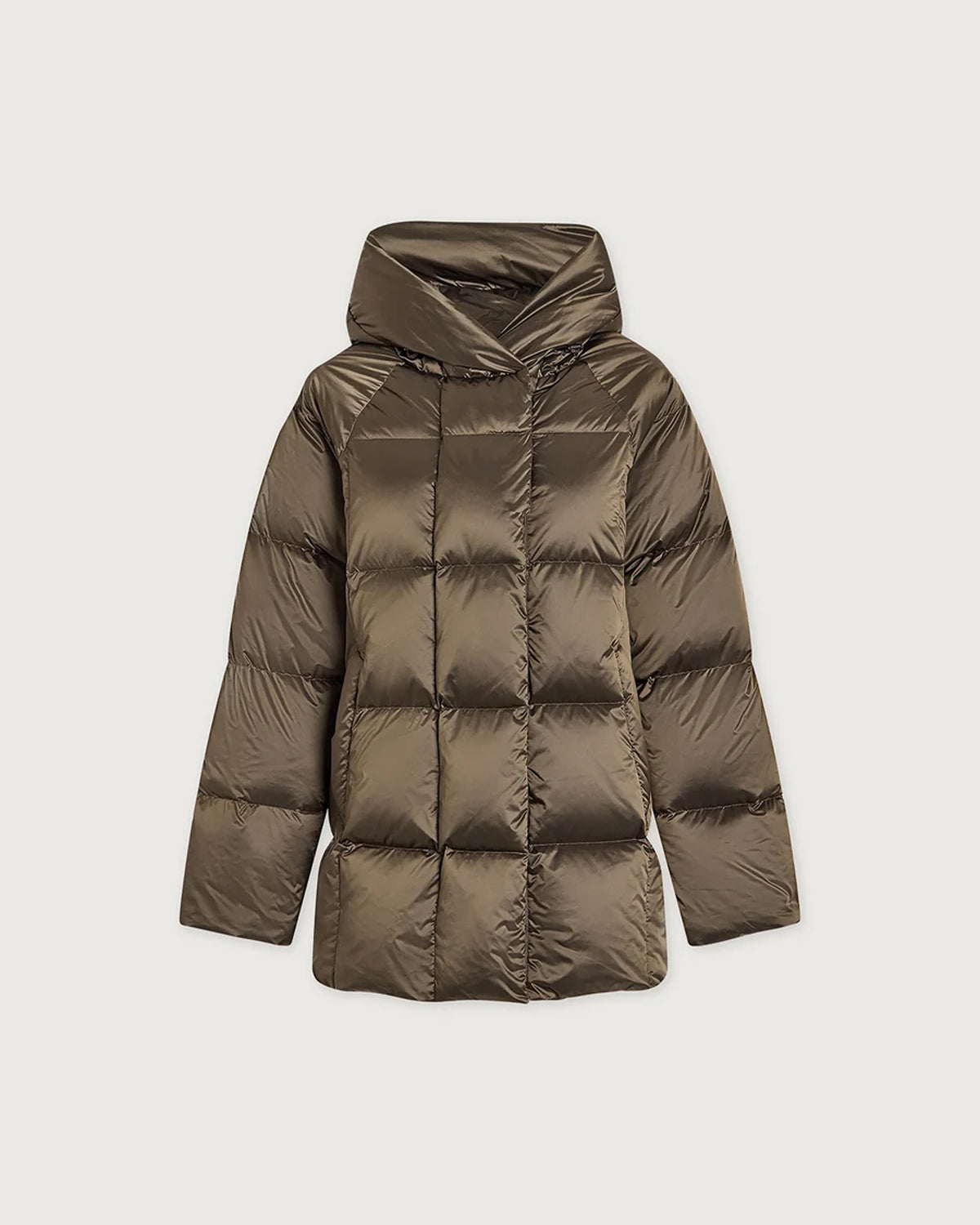 Latimer Down  Wrap Puffer - Metallic Olive