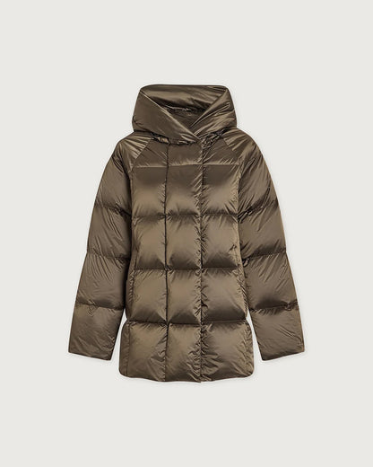 Latimer Down  Wrap Puffer - Metallic Olive