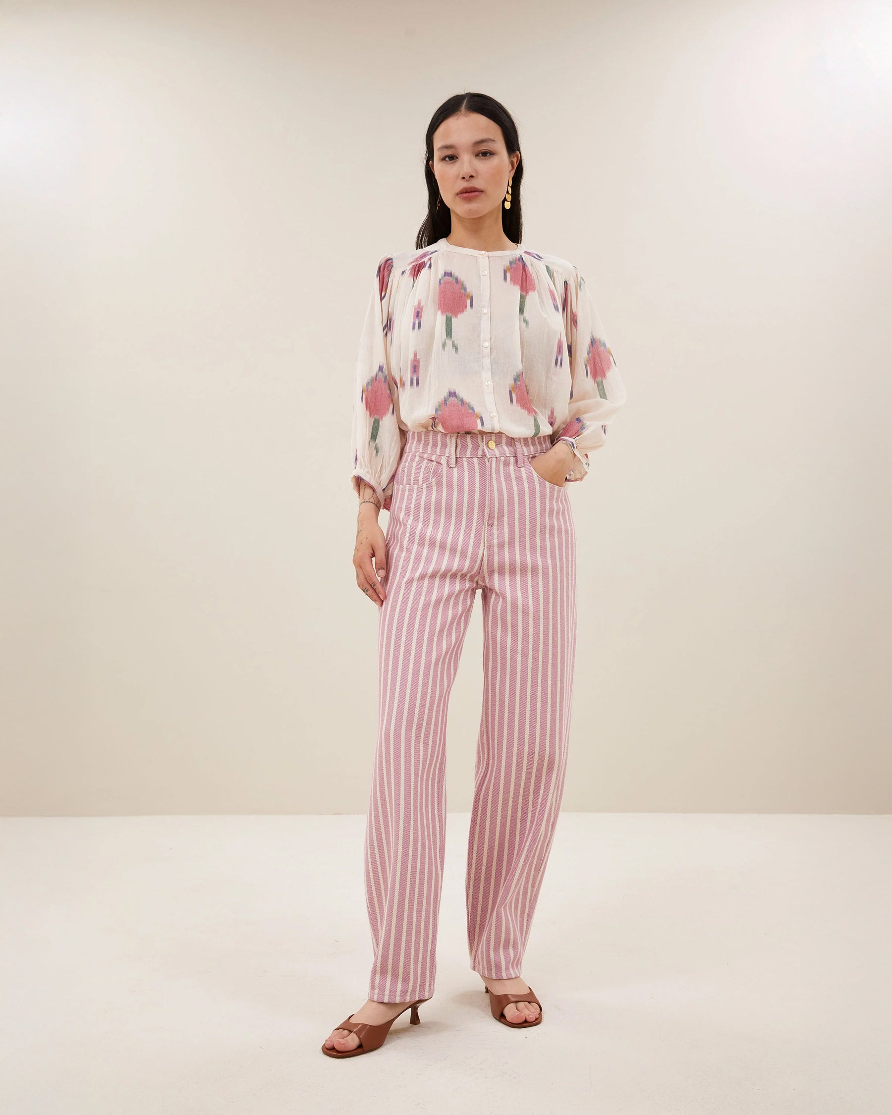 Lew Pink Stripe Jean - Pink