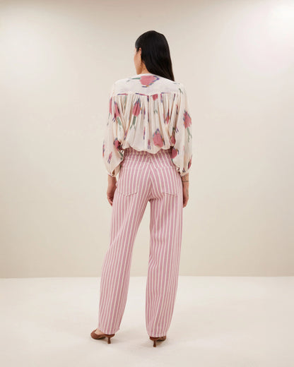 Lew Pink Stripe Jean - Pink