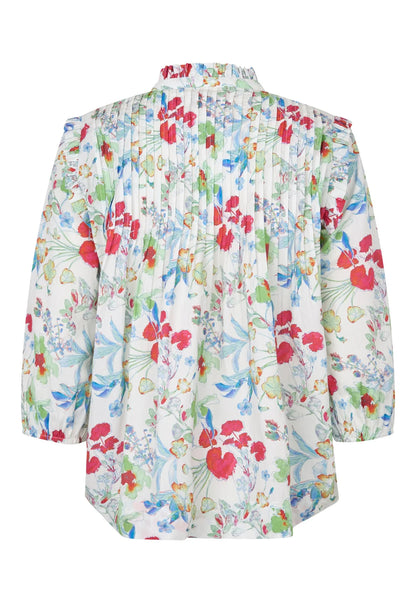 Line Blouse With Ruffles - Fleurette Leche