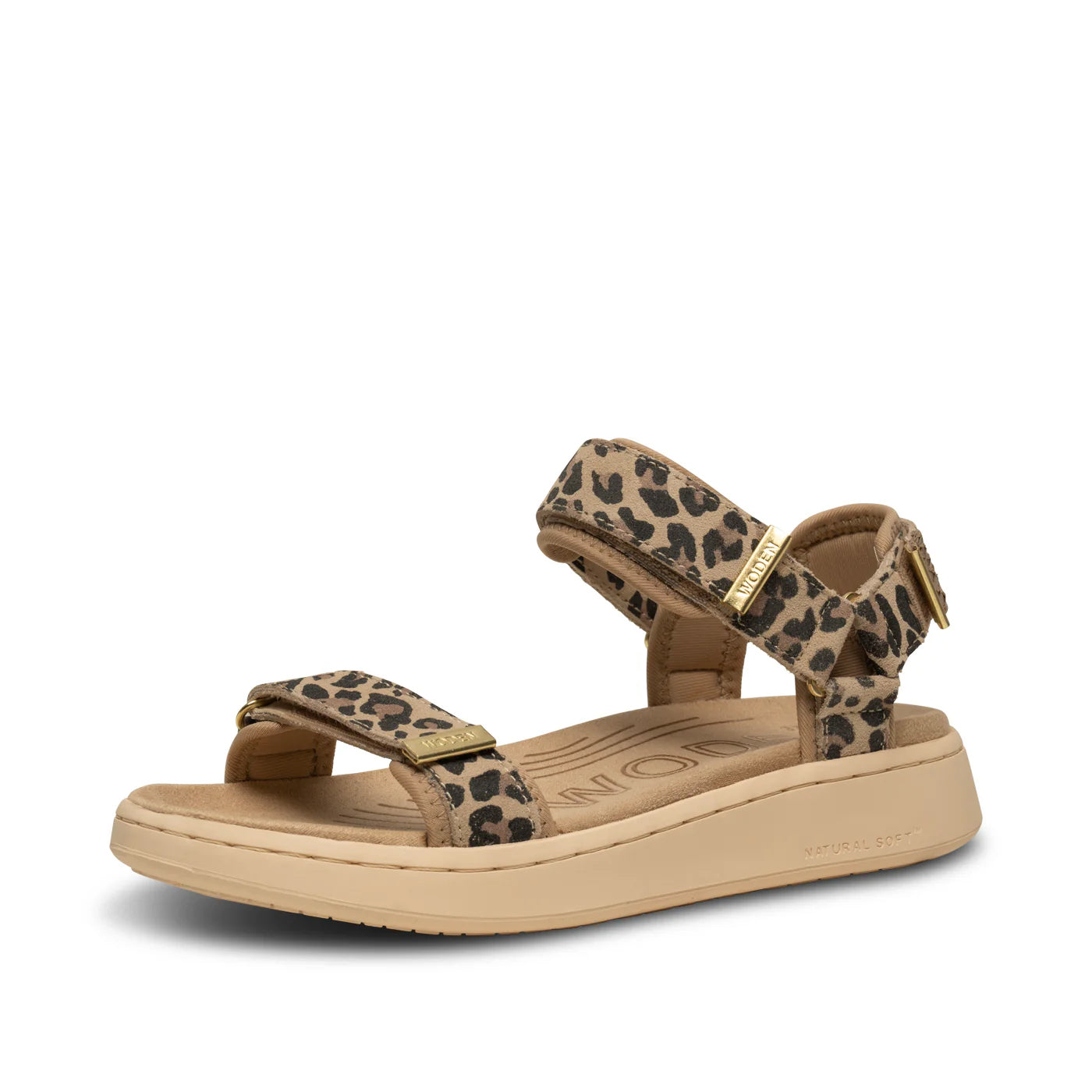 Line Suede Sandal - Leopard